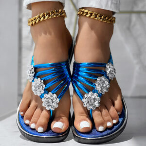 Floral Pattern Flip Flops Comfortable Casual Summer Beach Slippers